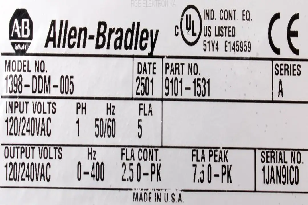1398-DDM-005 ALLEN BRADLEY