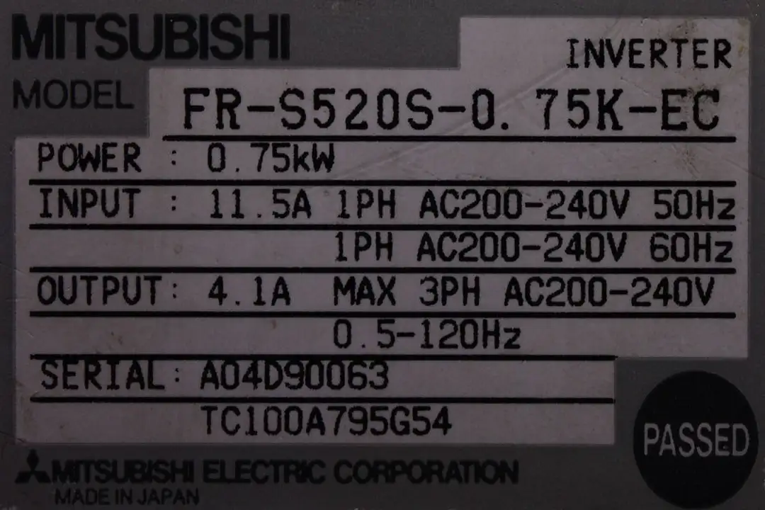 FR-S520S-0.75K-EC MITSUBISHI ELECTRIC