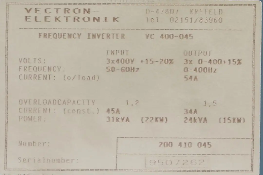 vc-400-045-drive-54a-15kw VECTRON ELEKTRONIK naprawa