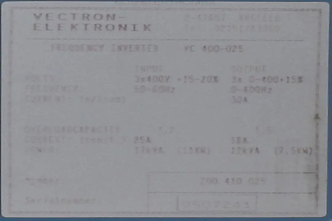 vc-400-025 VECTRON ELEKTRONIK naprawa