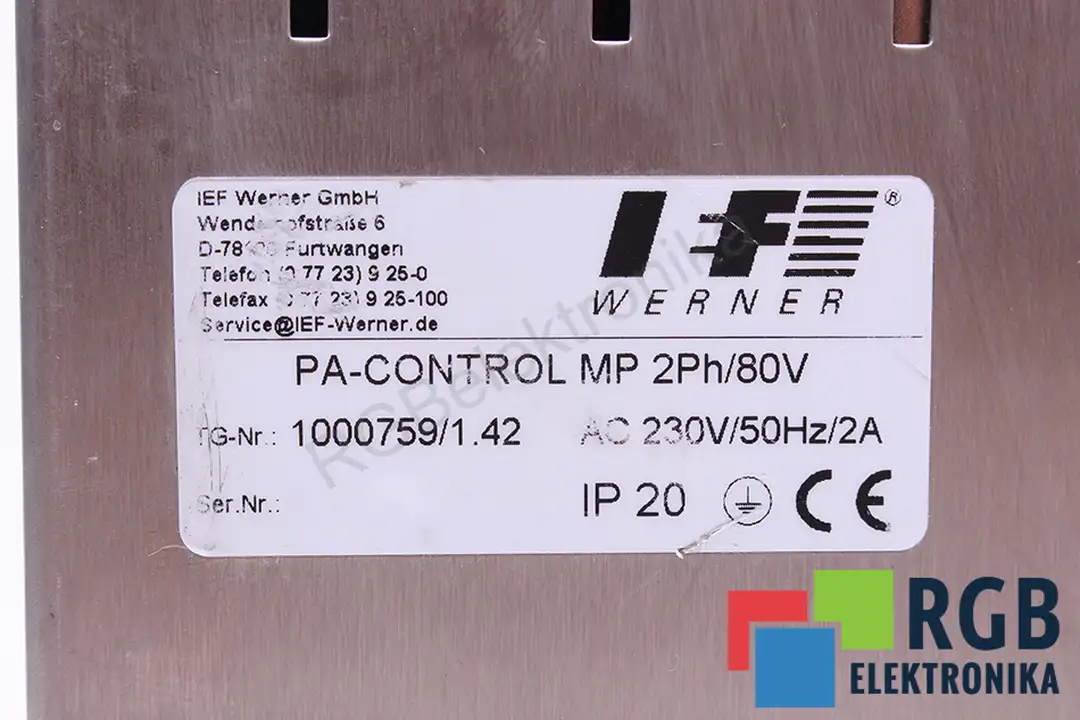 PA-CONTROL MP 2PH/80V IEF WERNER