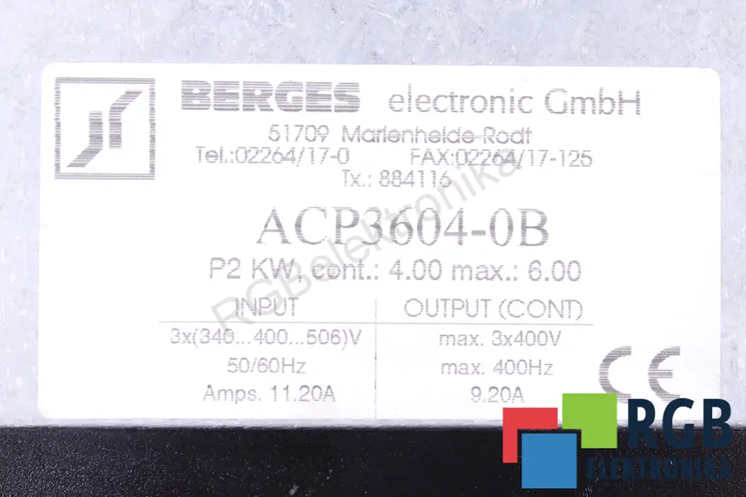 serwis acp3604-0b BERGES