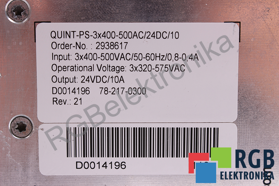 QUINT-PS-3X400-500AC/24DC/10 PHOENIX CONTACT