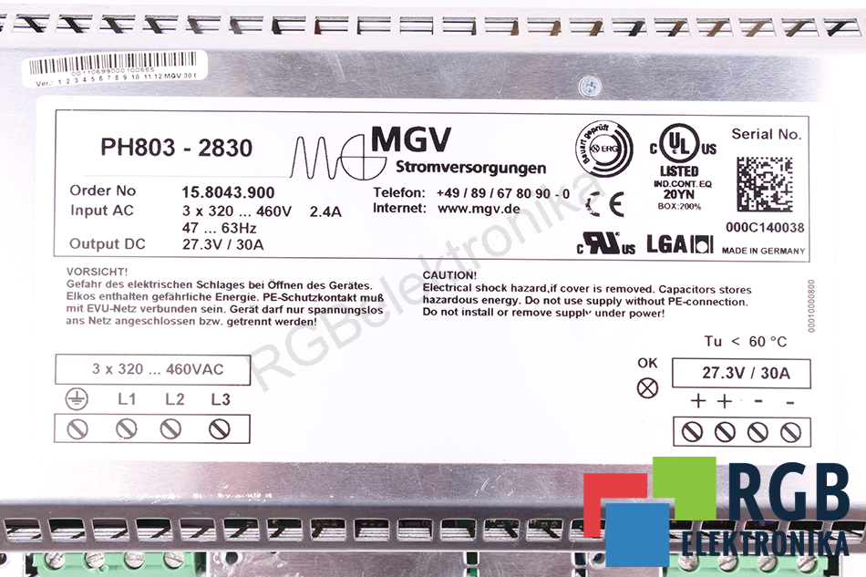 ph803-2830 MGV naprawa